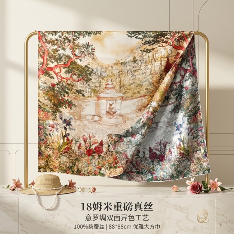 100% Mulberry Silk 18 Momme Pr - Scarf Silk Square recension och pris