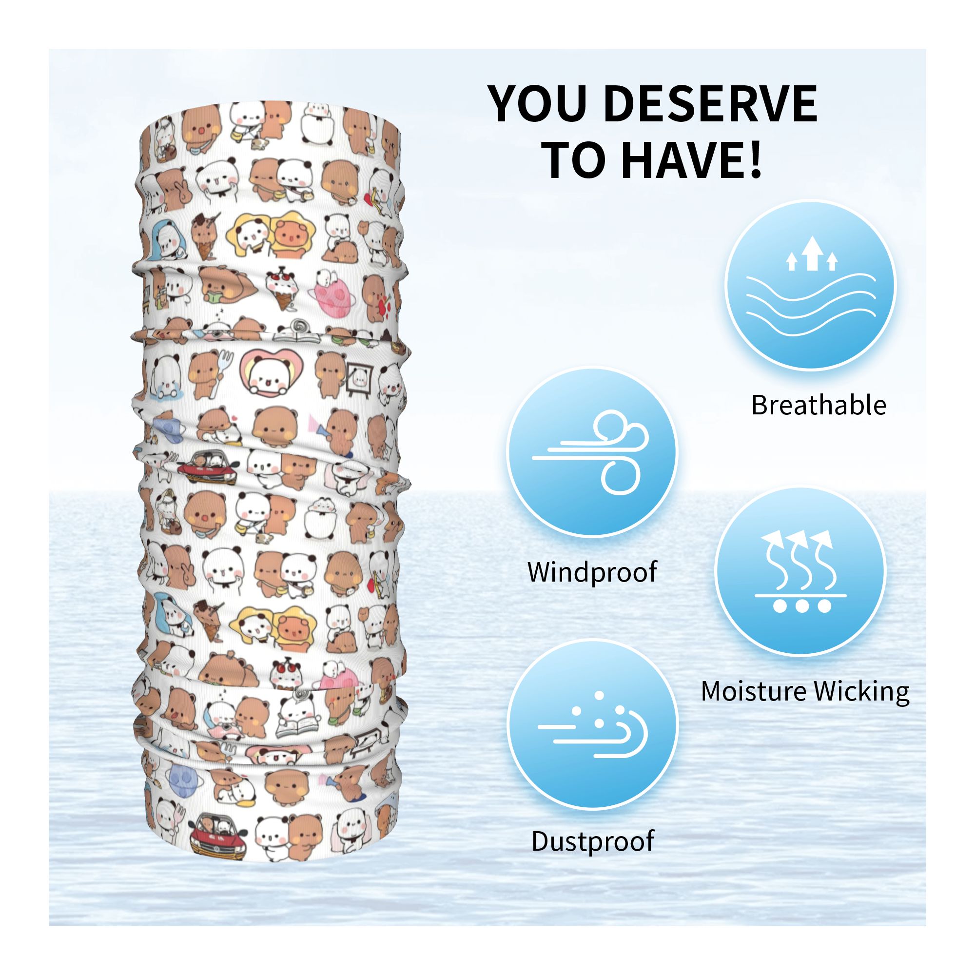 Custom Bear Cartoon Peach And  - Neck Warmer Tube recension och pris