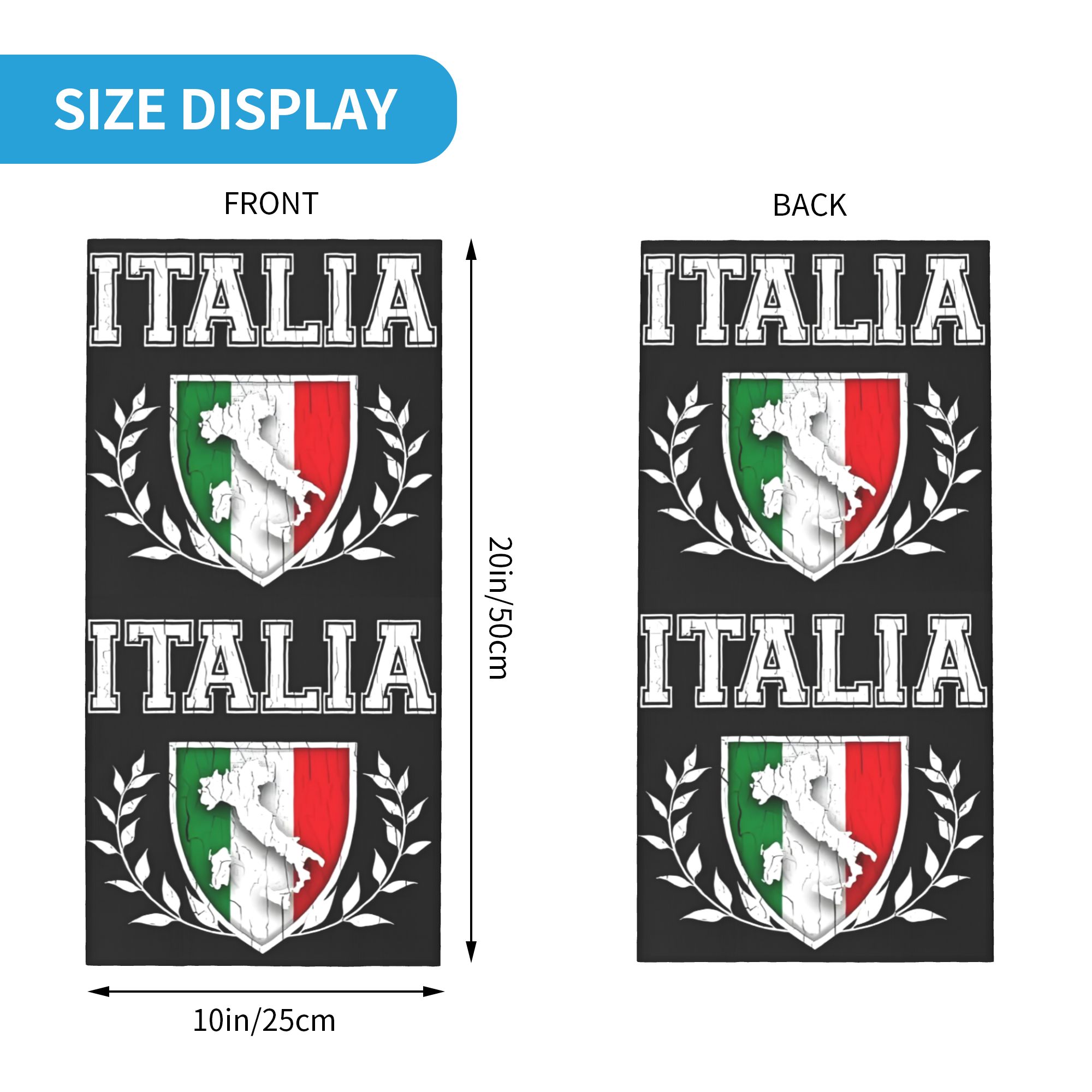 Custom Italy Flag Bandana Neck - Neck Warmer Tube recension och pris