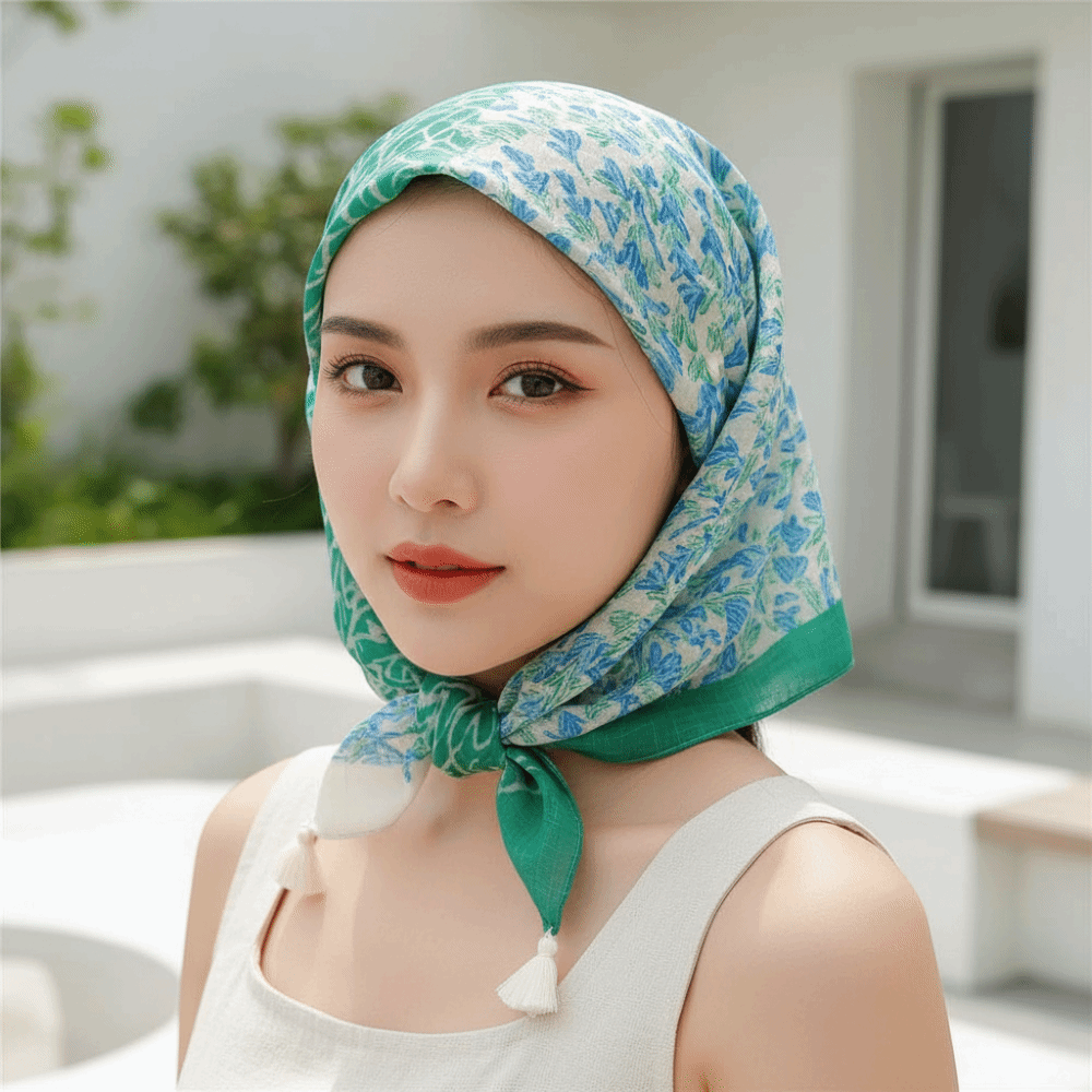 Neck Wrap Cotton-Linen Square  - Bandana Cotton recension och pris